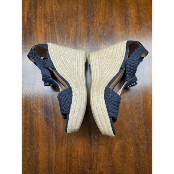 Women's Moda Spana Black Zip Straw Wedge Sandals | Size 7 - Picture 5 of 10